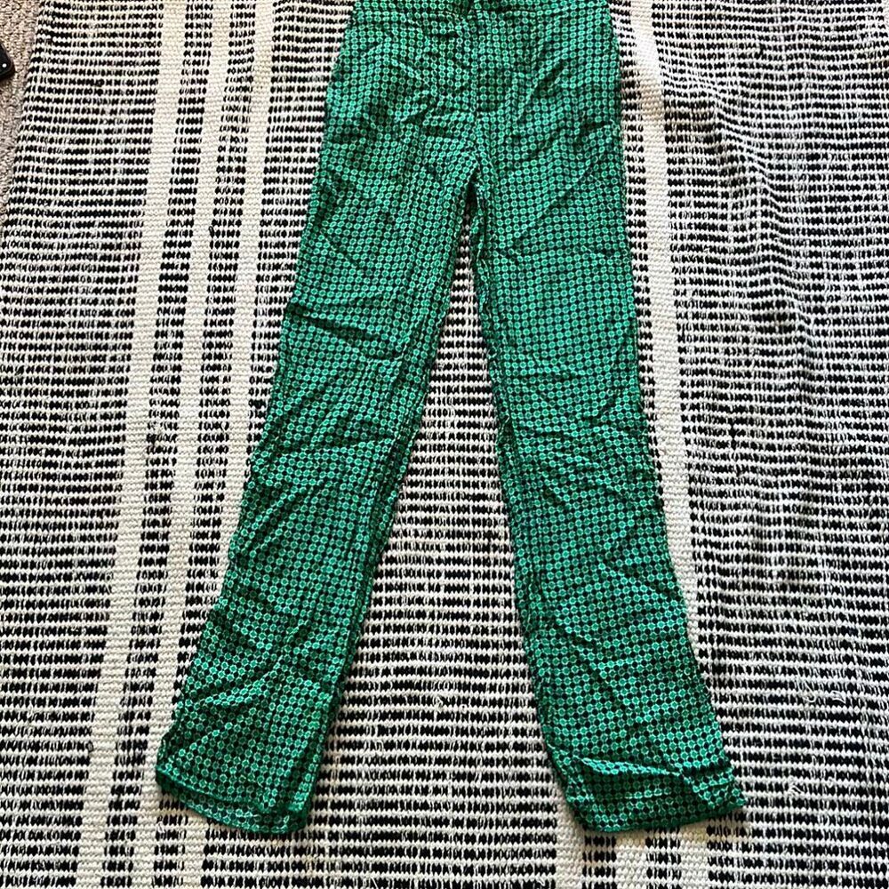 Zara size XS Green and blue casual print pants